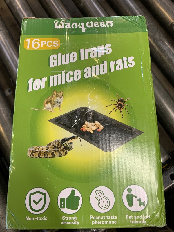 Photo 1 of 16 Pack Sticky Mouse Trap Rat Traps Indoor, Peanut Taste Pheromone Mouse Traps Indoor for Home, Glue Sticky Traps for Mice and Rats, Snake(Large Size)