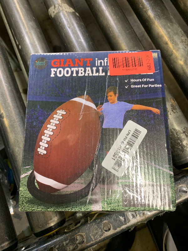 Photo 1 of Island Genius Giant Inflatable Football & Tee, Inflatable Football Decorations for Party, Sports Themed Birthday Football Decor Giant Football Party Decorations Football Games for Kids Teens & Adults
