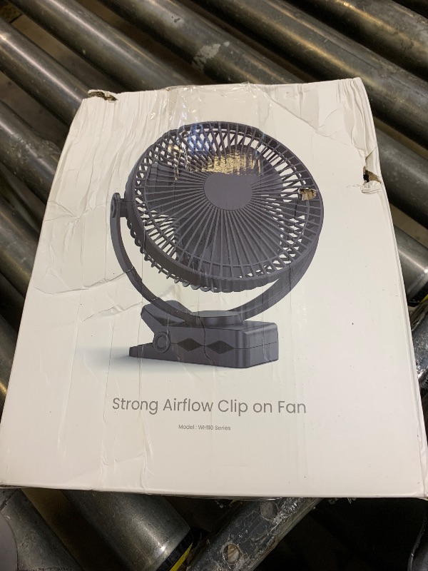 Photo 1 of xasla 10000mAh Portable Rechargeable Clip on Fan, 8 inch Battery Operated Fan, 24 Hours Work Time, 4 Speeds Personal Fan, Ideal for Outdoor Camping Golf Cart Home Office Blue