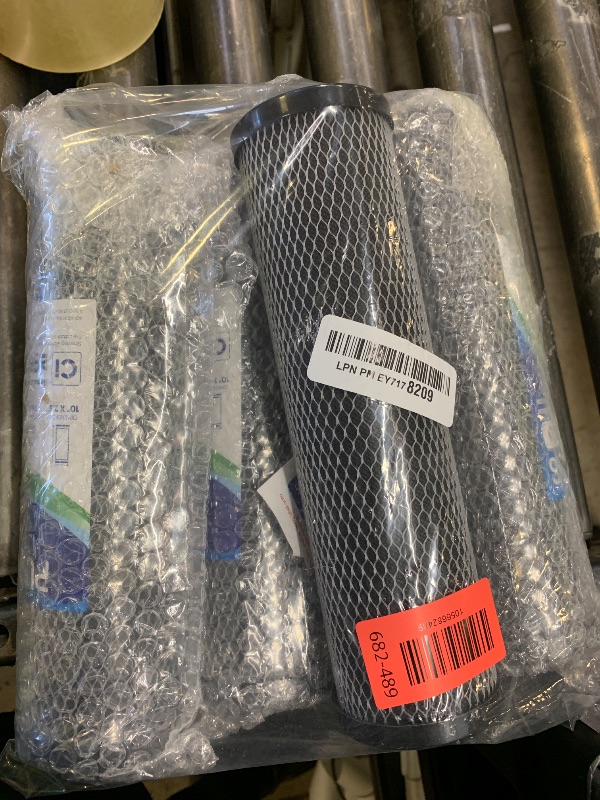 Photo 1 of 1 Micron 2.5" x 10" Whole House CTO Carbon Water Filter Cartridge Replacement for Under Sink Water Filter System, Dupont WFPFC8002, WFPFC9001, FXWTC, SCWH-5, WHEF-WHWC, WHCF-WHWC, AMZN-SCWH-5, 4Pack