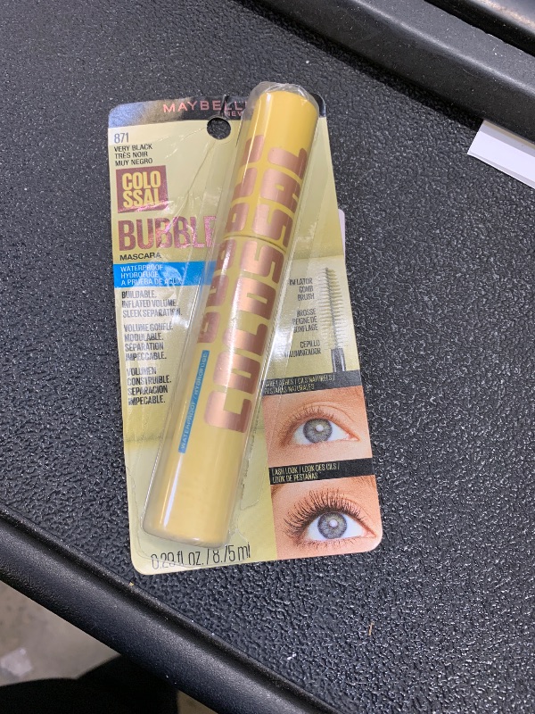 Photo 1 of Maybelline The Colossal Bubble Waterproof Mascara, Buildable Mascara Volume and Length Formula for Bold, Separated Lashes, Very Black, 1 Count