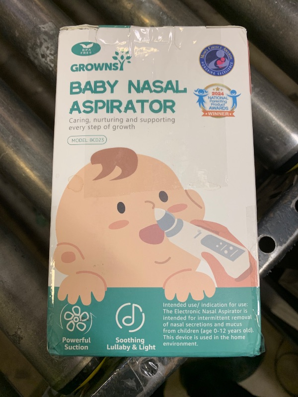 Photo 1 of GROWNSY Nasal Aspirator for Baby, Electric Baby Nose Sucker with Larger Suction Chamber and More Powerful Suction, Automatic Nose Cleaner with Music and Light Soothing Function