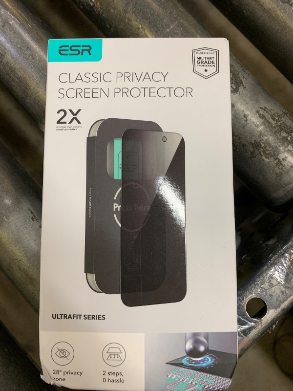 Photo 1 of ESR 3 Pack for iPhone 17 Pro Privacy Screen Protector, Military Grade Shatterproof, 9H Hardness, Anti-spy Tempered Glass with UltraFit Tray
