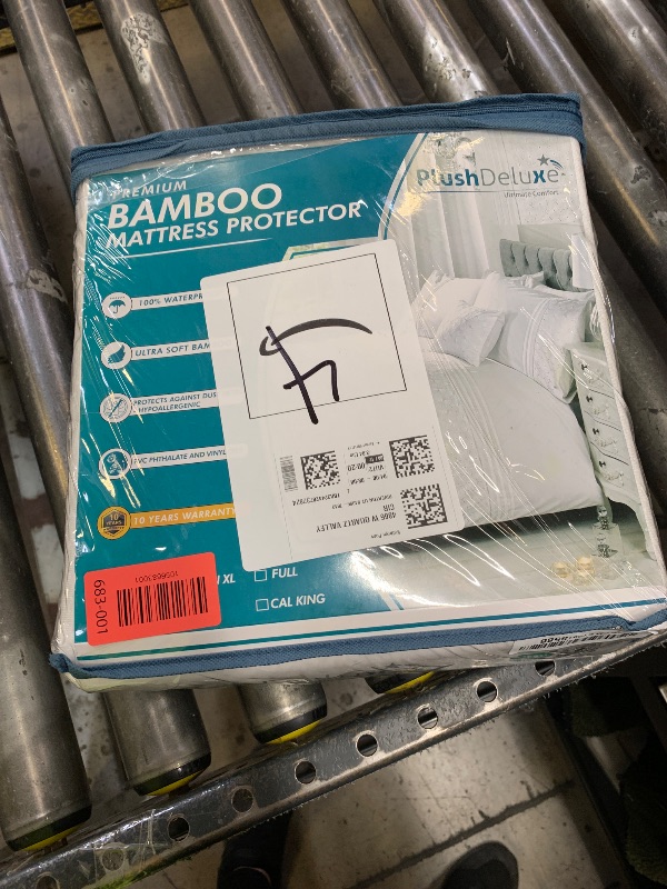 Photo 1 of PlushDeluxe Premium Bamboo Mattress Protector – Queen Size, Waterproof, & Ultra Soft Breathable Noiseless Washable Bed Mattress Cover for Comfort & Protection - White