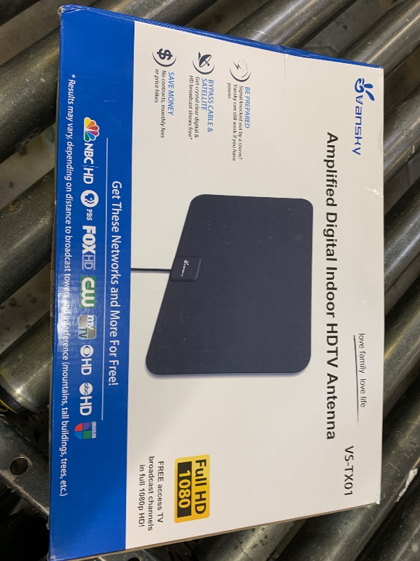 Photo 1 of TV Antenna Indoor, Digital Amplified Indoor HDTV Antenna, 1080p VHF UHF Television Local Channels Detachable Signal Amplifier and 16.5ft Long Coax Cable