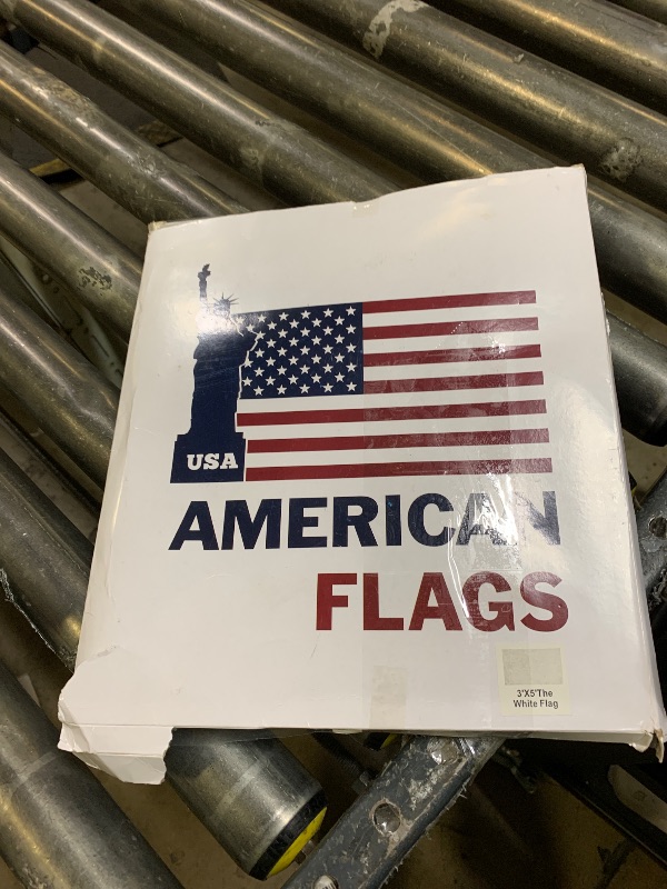Photo 1 of FLAGPARK Solid White Flag 3x5 Feet Plain White Flags Pure Nylon Heavy Duty DIY Flags to Create Your Own Custom with Two Strong Brass Gromments 4 Sewn Stripes for Indoor Outdoor Banner