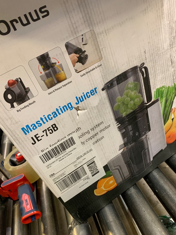 Photo 1 of Cold Press Juicer, 5.3" Wide Feed Chute Juice Extractor Machine with 400W, High Juice Yield, Slow Masticating Juicer for Whole Vegetables & Fruits, Metallic Silver