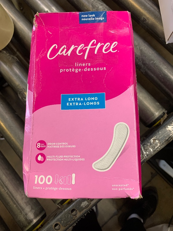 Photo 1 of Carefree Panty Liners for Women, Extra Long, Unwrapped, Unscented, 100ct | Pantiliners, Carefree, Daily for Women, Light Periods and Leaks, 8-Hour Odor Control|100ct (Packaging May Vary)