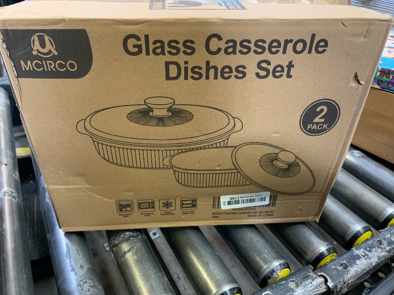 Photo 1 of M MCIRCO 4-Piece Glass Casserole Baking Dish, Set of 2 Casseroles With Glass Lids, 1.9 Qt and 3 Qt