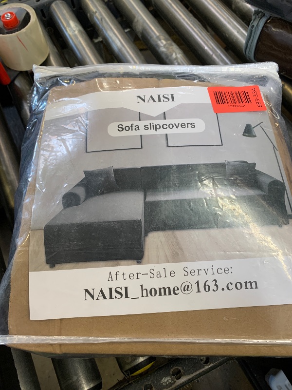 Photo 1 of NAISI Couch Cover L Shape 2 Pieces Sofa Cover Soft Stretch Slipcovers with 2pcs Pillowcases Furniture Protector Sectional Couch Covers 3 Seater + 3 Seater(Black)