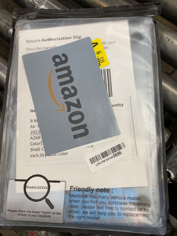 Photo 1 of B BELK Compatible with MacBook Air 13 inch Case 2025 2024 2023 2022 M4 M3 M2 A3240 A3113 A2681,[100% Match Official Color] [Slim Armor] Plastic Hard Shell for MacBook Air 13.6 inch Case,Sky Blue Clear