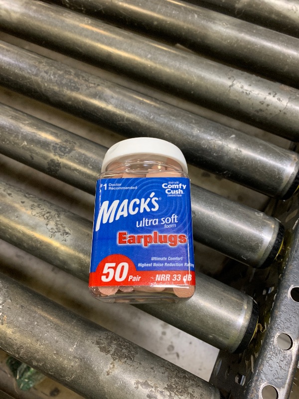 Photo 1 of Mack's Ultra Soft Foam Earplugs, 50 Pair - 33dB Highest NRR, Comfortable Ear Plugs for Sleeping, Snoring, Travel, Concerts, Studying, Loud Noise, Work | Made in USA