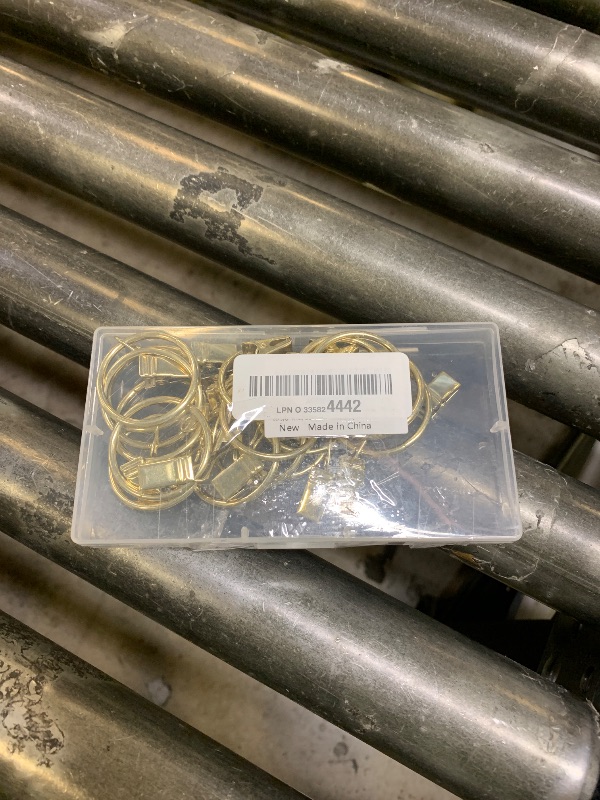 Photo 1 of 16 Pack Curtain Rings with Clips, Window Clip Rings Curtain Hooks Hangers Clip Rings for Hanging Drapery Drapes Bows, Small 1.26 Inch Diameter, Fits up to 1" Rod, Gold