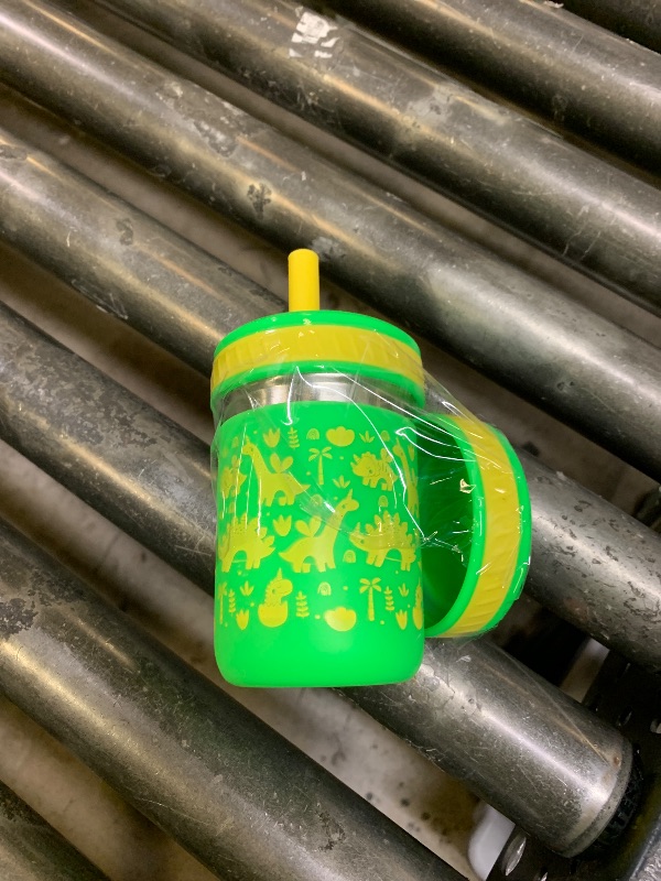 Photo 1 of Baby Cup with Straw and Extra Lid (Green Dinosaur Design)