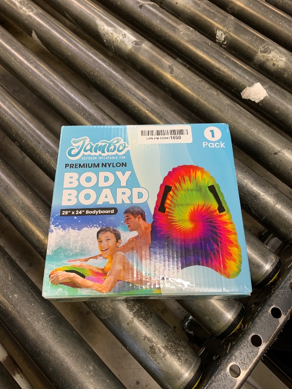 Photo 1 of JAMBO Inflatable Surf Body Board with Handles, Boogie Board for Beach, Surfing Swimming Floating Surfboard Boards, Pool Floats Pool Beach Toy for Kids (Tie-Dye Bodyboard) - 1 Pack