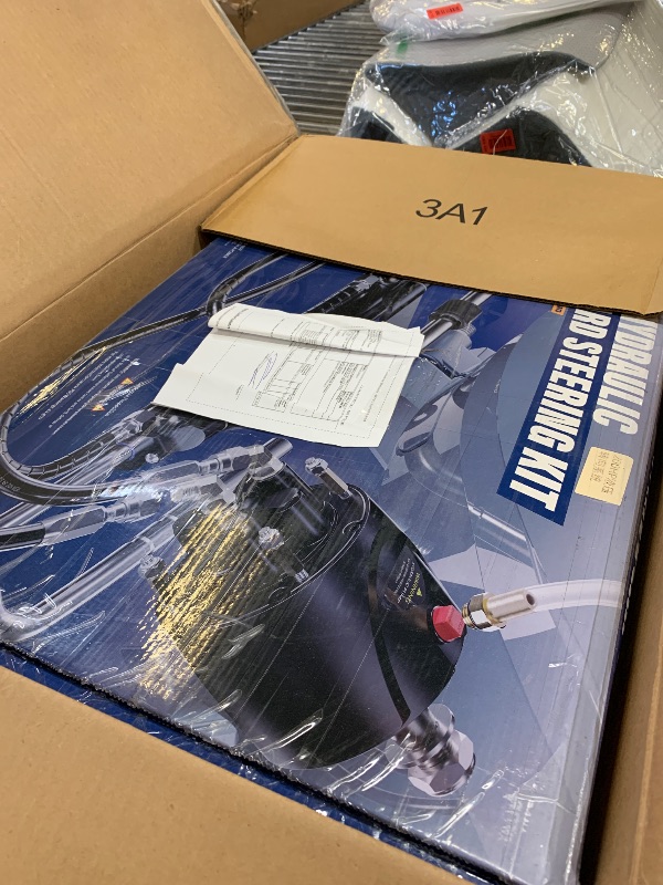 Photo 1 of Camoo 200HP Boat Hydraulic Outboard Steering Kit with Steering Wheel, Helm Pump, Hydraulic Cylinder, 26ft High-Strength PU Hoses, Compatible with Most Single Outboard-Powered Boats