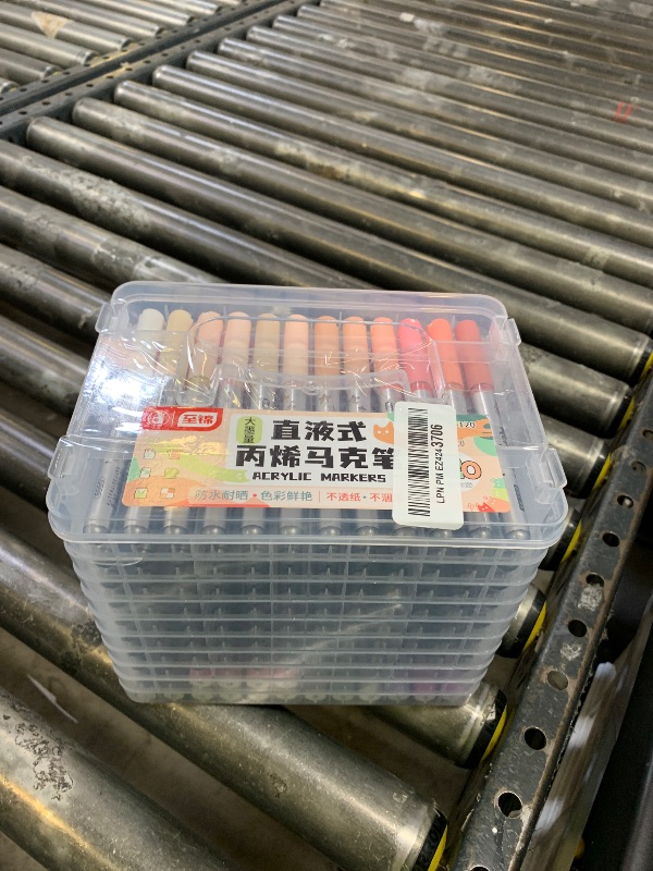 Photo 1 of Woomer 120 Colors Acrylic Marker Pens, Soft Brush Tip, No Bleed & High Opacity Paint Pens, Water-based Non-toxic Acrylic Marker for Wood, Fabric, Rock, Glass, DIY Crafts Gift
