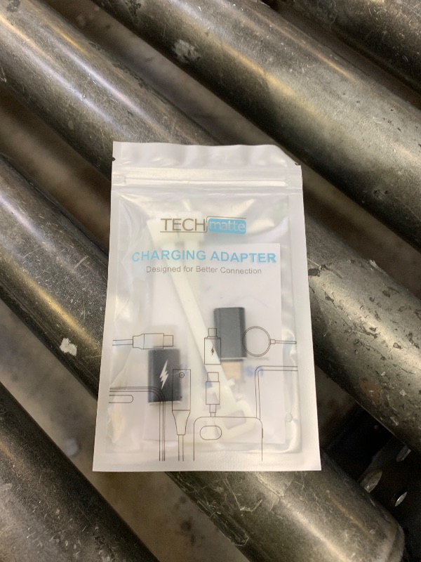 Photo 1 of TechMatte Female USB C to Male Lightning Adapter 2 Pack 2.2A Charging Data Transfer, Compatible with iPhone 14, 13, 12, 11 Xs SE iPad iPod AirPods, Not for Audio Headphones/OTG Android Anti-Lost Black