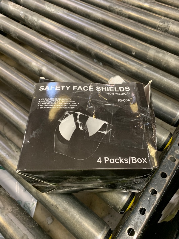 Photo 1 of 4 Pack Face Shield with Glasses, Face Mask Shield Anti-Fog Clear Ultra Clear Reusable Protective Plastic Face Shield Mask Droplet Splash Guard for Women Men Kids