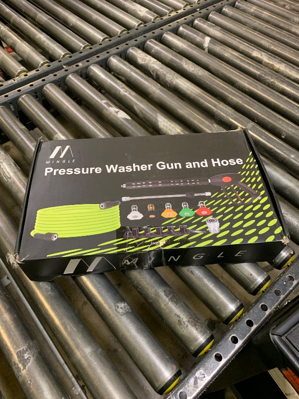 Photo 1 of M MINGLE Pressure Washer Hose and Gun Kit, 25 FT Power Washer Hose with 5 Nozzle Tips and M22-14mm Fitting, Replacement for Ryobi, Simpson, Craftsman