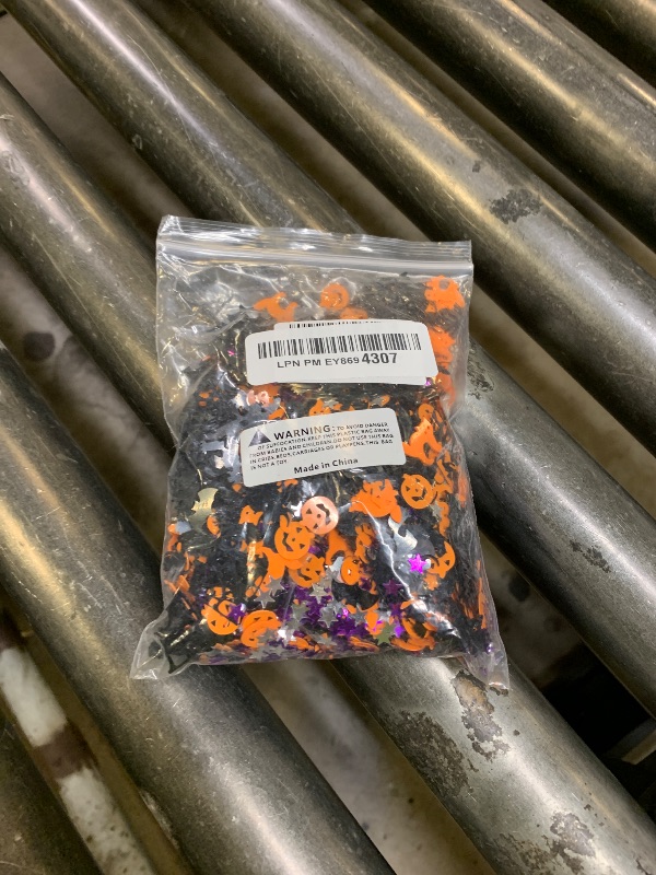 Photo 1 of 3000 Pcs Halloween Table Confetti, Halloween Sprinkles Bats Spider Pumpkin Witches black Cat colorful Table Scatters Glitter Trick or Treat Party Decor Decorations