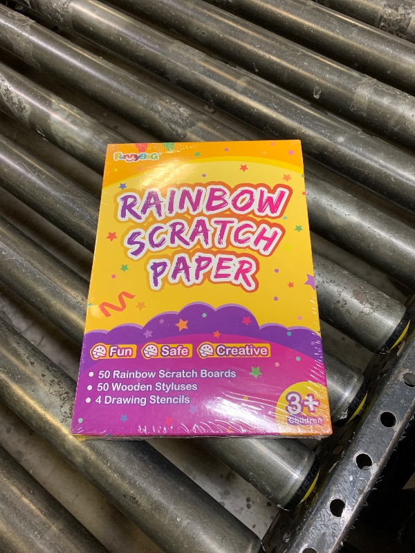 Photo 1 of FUNNYB&G Rainbow Scratch Paper Art for Kids - 100 Pcs Magic Rainbow Scratch Paper Off Set Scratch Easter Crafts Arts Supplies Kits Pads Sheets for Party Games Halloween Christmas Birthday Gifts