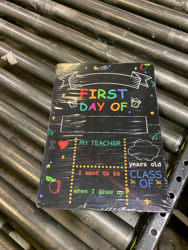 Photo 1 of Rsgift Chalkboard First & Last Day of School 10 x 14 Inch, Double Sided Back to School Board, Reusable Kindergarten reschool 1st Grade Decorations Photo Props for Kids/Girls/Boys