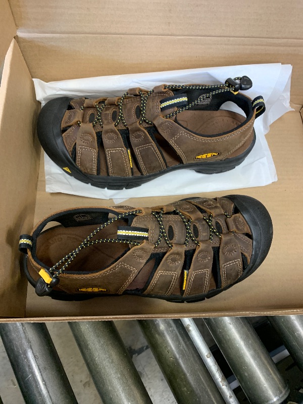 Photo 1 of KEEN Men's Newport Closed Toe Comfortable Durable Leather Water Sandals, Bison, 9.5 Wide