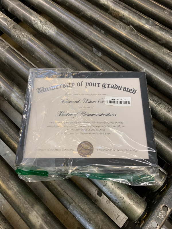 Photo 1 of upsimples Certificate Frame with Clear Plexiglass, 8.5 by 11 Picture Diploma Document Degree Frames for Wall and Tabletop, Black, 1 Pack