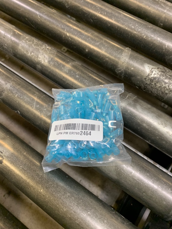 Photo 1 of haisstronica 100pcs #10 Blue Heat Shrink Fork Connectors,16-14 Gauge Insulated Electrical Crimp Wire Terminals