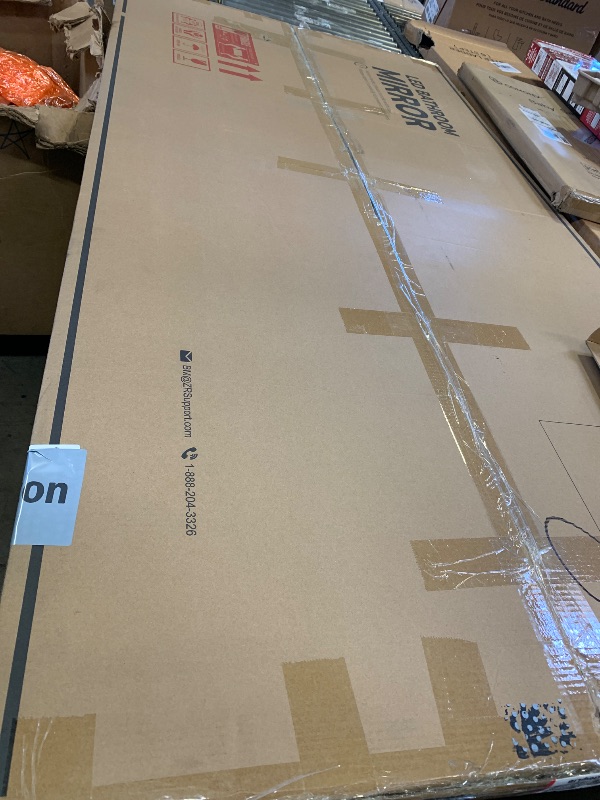Photo 1 of Keonjinn Backlit Mirror 84 x 40 Inch 3 Colors LED Bathroom Mirror with Lights, Large Stepless Dimmable Wall Mirror with UL Listed LED Driver, Shatterproof Tempered Glass, Anti-Fog LED Vanity Mirror
