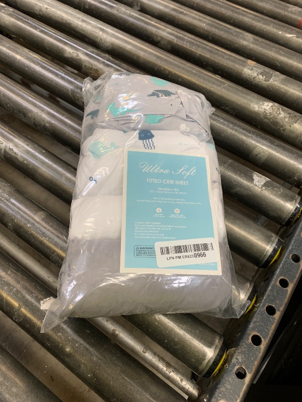 Photo 1 of Plushii 4 Pack Fitted Crib Sheets for Baby Boys, 28"x 52" Extra Soft Microfiber Crib Sheet Set for Standard Crib & Toddler Mattress Pad, Whale & Trucks & Little Bear & Navy Blue