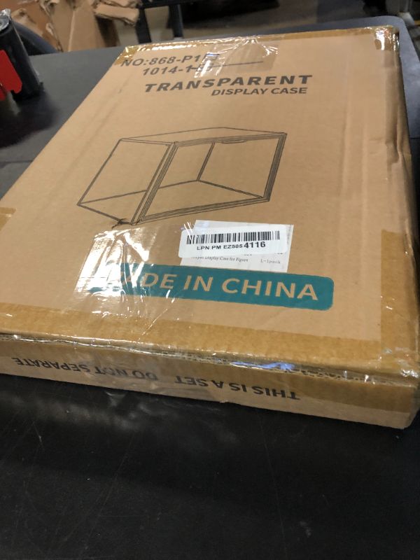 Photo 1 of Acrylic Display Case for Collectibles 3 Tier Figure Display Case with 2 Movable Plates Clear Display Cases for Figures with Magnetic Door Tall Display Box, 1 Pack