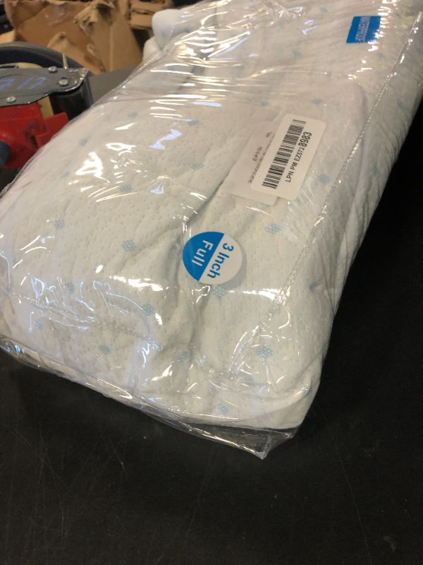 Photo 1 of Ferlizer 3" [Full] Waterproof Mattress Topper Protector Cover, Oeko-Tex Certified, Bamboo Zippered Cover with Adjustable Straps & Anti-Slip Silicone Bottom, Removable & Washable - Cover Only