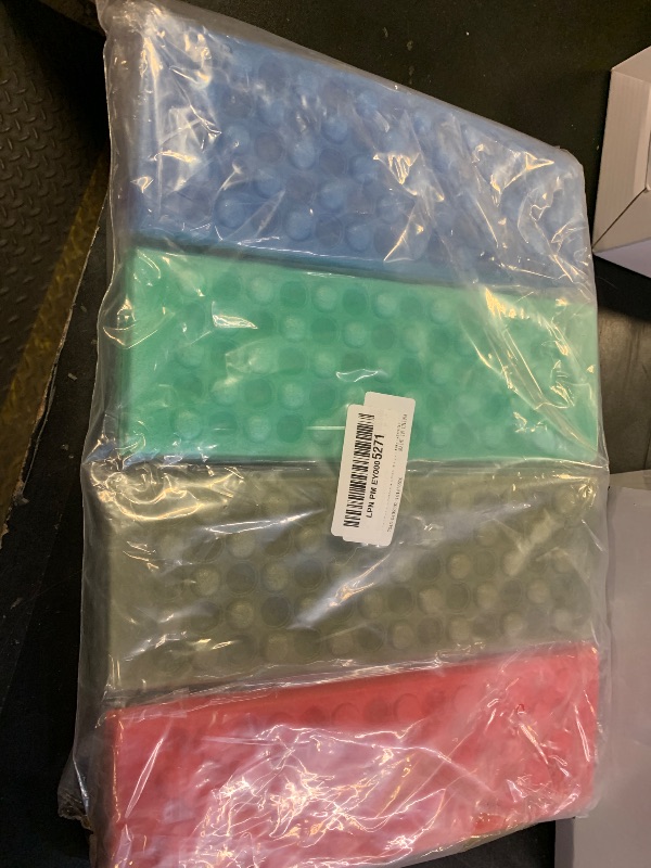 Photo 1 of PATIKIL Foldable Cushion Seat 4 Pack Camping Sitting Pad 14x10 Waterproof XPE Foam Outdoor Sitting Mat with Carry Bag for Picnic Hiking Stadium Travel, (Red, Blue, Lake Green, Army Green)