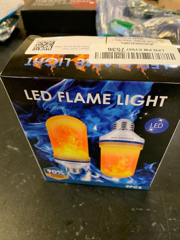 Photo 1 of Halloween Decorations Upgraded LED Flame Light Bulbs, 4 Modes Fire Flame Bulb, E26 Base Flickering Light Bulbs, Christmas Decorations Outdoor Indoor Patio Home Decor (Yellow, 2 Pack)