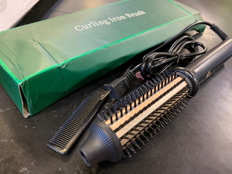 Photo 1 of Thermal Brush, Avvnee 1.26 Inch Curling Iron for Long Dry Hair, 110-220V Heated Round Brush with 10 Temp Settings, 30s Fast Heat for Curling & Volumizing & Straightener, Anti-Scald Nylon Bristles