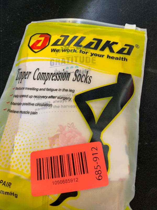 Photo 1 of Ailaka Medical Compression Socks with Zipper, Knee High 15-20 mmHg Compression Socks for Women Men, Open Toe Support Socks for Varicose Veins, Edema, Recovery, Pregnant, Nurse