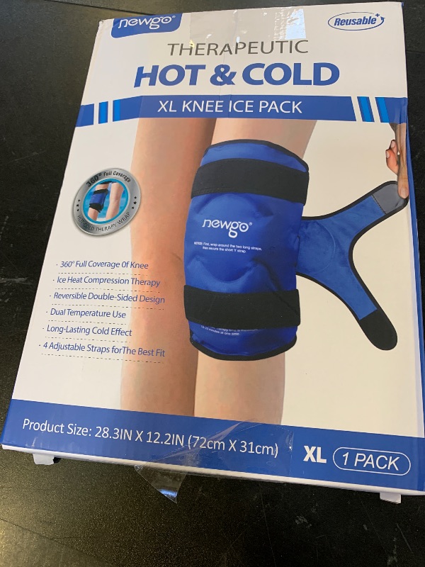 Photo 1 of NEWGO Ice Pack for Knee Injuries Reusable, Knee Ice Pack Wrap Around Entire Knees for Replacement Surgery Recovery, Gel Cold Pack Wrap for Meniscus Tear, ACL, Swelling Pain Relief - XL Blue