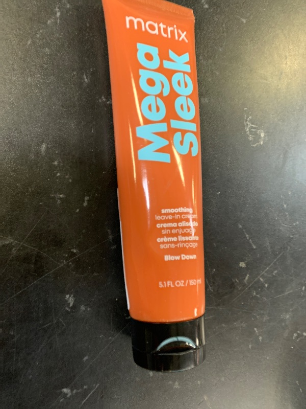 Photo 1 of Matrix Mega Sleek Blow Down Smoothing Leave-In Cream - Smooths Hair, Detangles, & Tames Frizz, Heat Protectant, For Dry, Damaged & Frizzy Hair, 5.1 Fl Oz