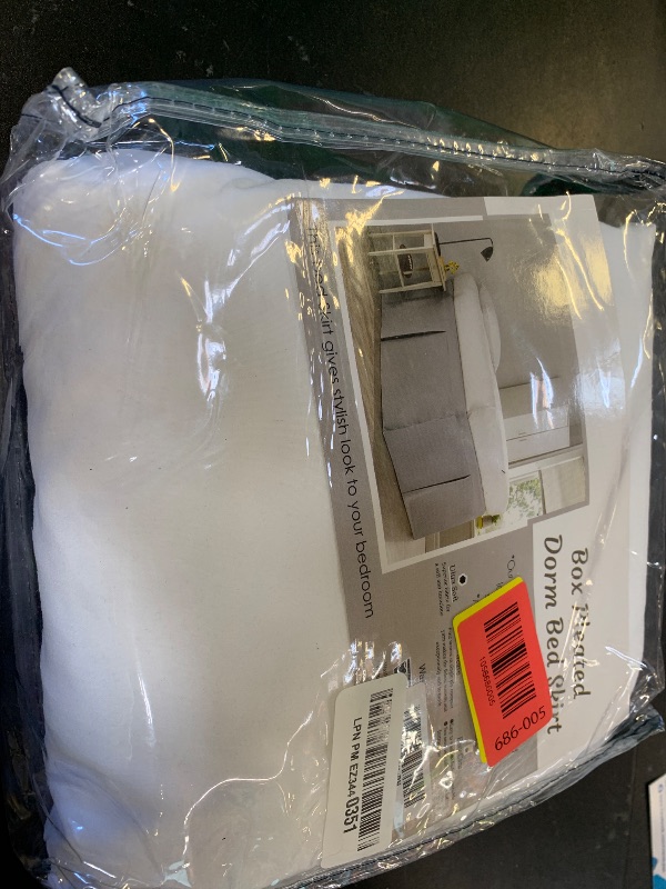 Photo 1 of Cottington Lane Tailored Box Pleated College Dorm Sized Bed Skirt Twin XL, Hotel Quality Premium Brushed Microfiber Extra Long Bedskirt Twin XL 36 Inch Drop, White