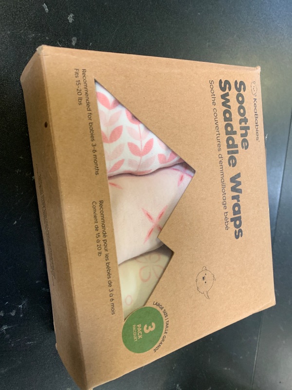 Photo 1 of 3-Pack Organic Baby Swaddle Sleep Sacks - Swaddles for Newborns, Infant 3-6 Months, Baby Girls, Boys, Soft & Snug Newborn Sleep Sack, Nursery Swaddling Blankets (Blossom, L)