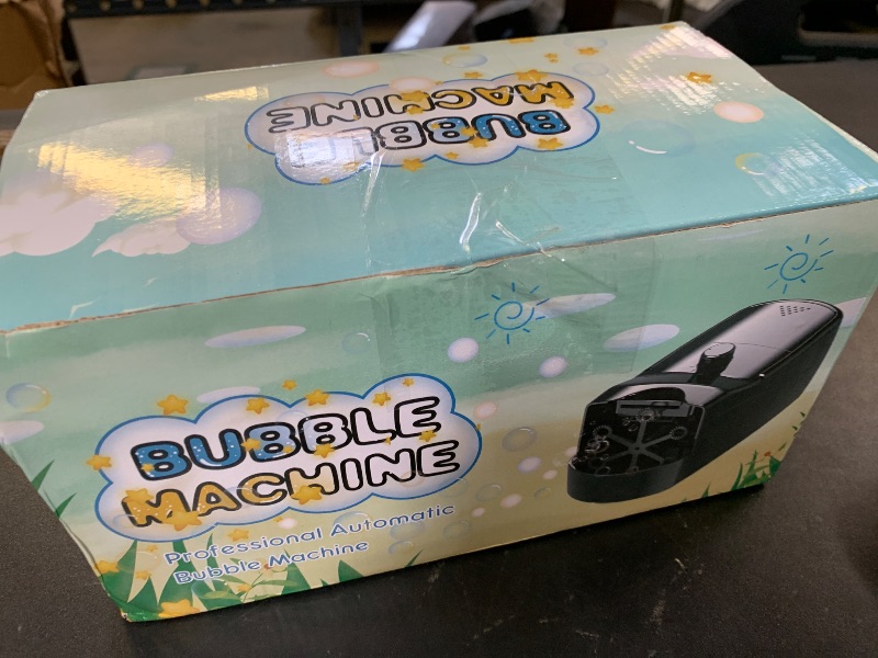 Photo 1 of Bubble Machine, Automatic 18000+ Per Minute Big Bubbles Blower Maker for Kids Toddlers with 2 Speeds,6 Wands,Operated by Plugin or Batteries for Outdoor/Indoor Birthday Parties,Wedding (Black)