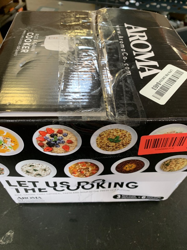 Photo 1 of Aroma Housewares Aroma 6-cup (cooked) 1.5 Qt. One Touch Rice Cooker, White (ARC-363NG), 6 cup cooked/ 3 cup uncook/ 1.5 Qt.