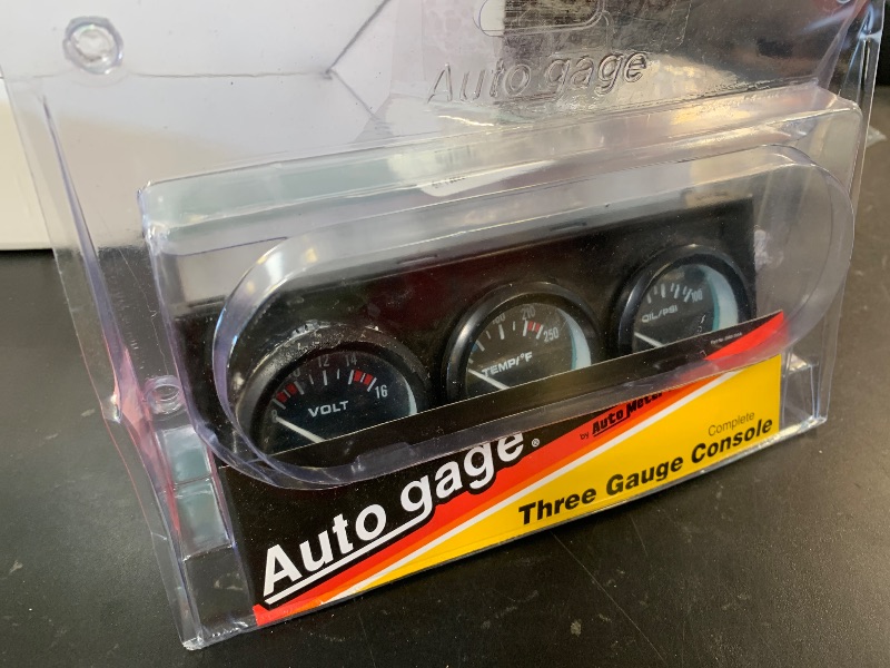 Photo 1 of AUTO METER 2397 Autogage Black Console Oil/Volt/Water Gauge,2.3125 in., Black dial/Black bezel