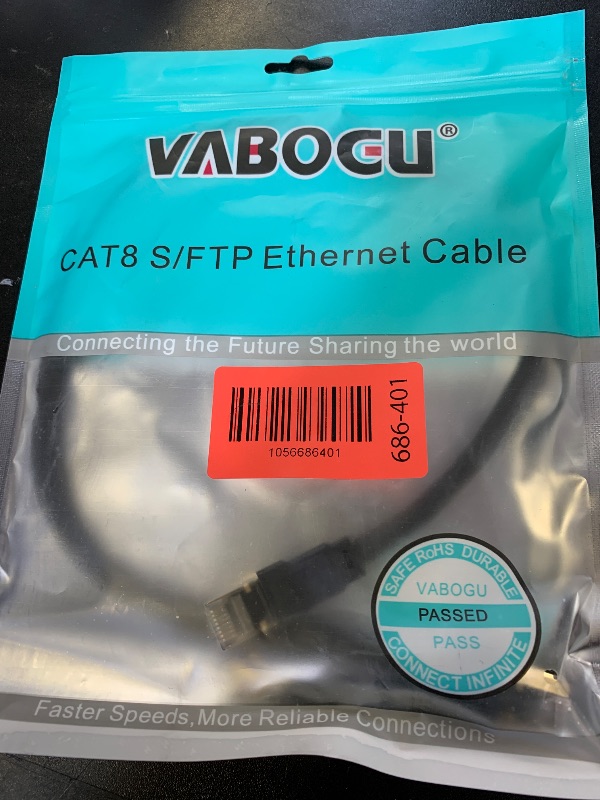 Photo 1 of Cat 8 Ethernet Cable, 1.5Ft 3Ft 6Ft 10Ft 15Ft 20Ft 30Ft 40Ft 50Ft 60Ft 100Ft Heavy Duty High Speed Internet Network Cable, Professional LAN Cable Shielded in Wall, Indoor&Outdoor