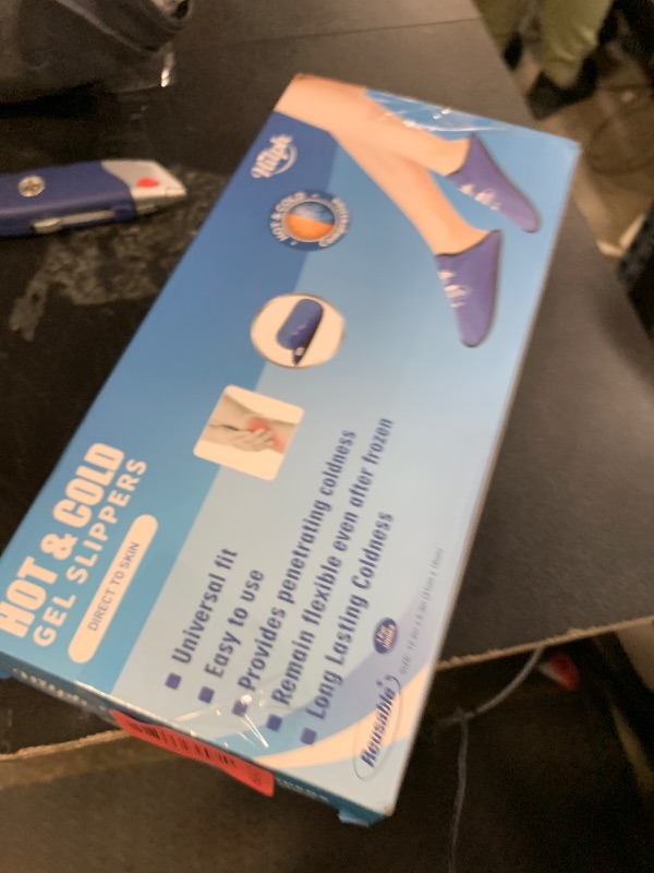 Photo 1 of Hilph Foot Ice Pack Slippers for Plantar Fasciitis & Bunion 2 Packs, HSA or FSA Eligible Reusable Hot Cold Packs Gel Ice Slipper for Foot & Toes Pain, Gout, Foot Surgery, Neuropathy, Swollen (Blue)