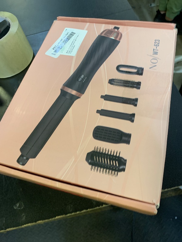 Photo 1 of 6 in 1 Hair Dryer Brush, Upgrade Detachable Blow Dryer Brush Air Styler Wrap Air Curler, Curly Twist Hot Curling Iron, Negative Ion Blow Dryer Hot Styler, Travel Hair Styling Tool