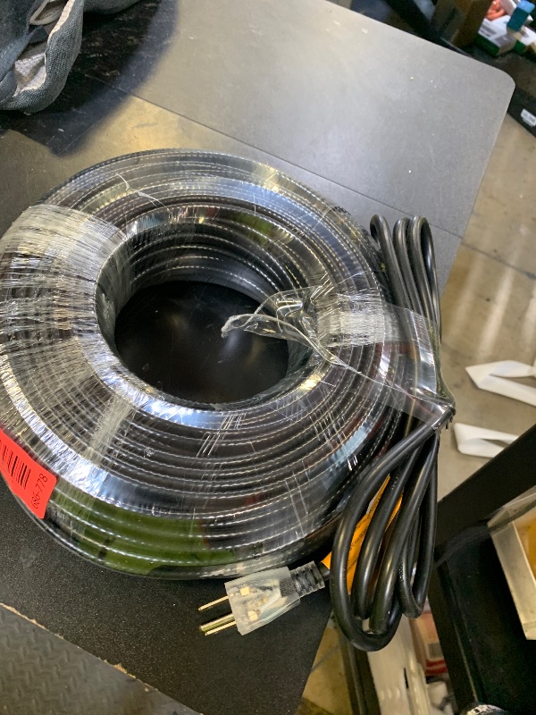 Photo 1 of Eastrexon Heat Tape for Roof and Gutters 152FT, 8 Watts/ft Roof Heat Cable w/ 60PCS Clips & Spacers, Self-Regulating Heat Cable w/LED Plug, Gutter Heat Cable for Ice Dam & Pipe Freeze Prevention