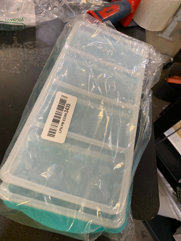 Photo 1 of Ztomine Silicone Freezer Tray With Lid - Silicone Freezer Food Molds- Large Ice Cube Tray,Silicone Freezer Container,Freeze & Store Soup, Sauce, Broth,Leftovers - Makes 4 Perfect 1 Cup